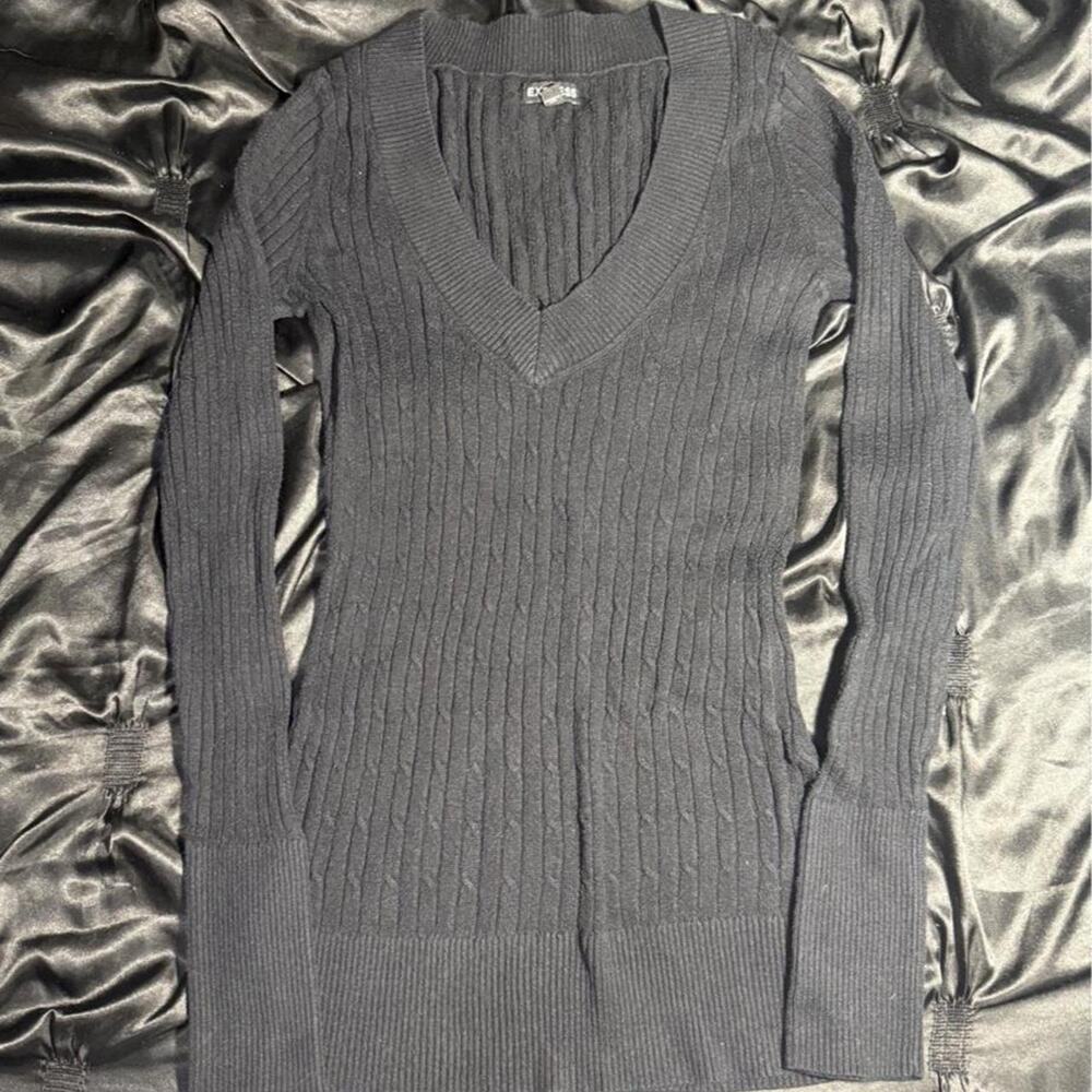 Y2k express black cable knit